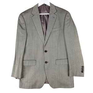 Ralph Ralph Lauren Blazer Mens 39R Gray Herringbone Wool Bamboo Sport Coat